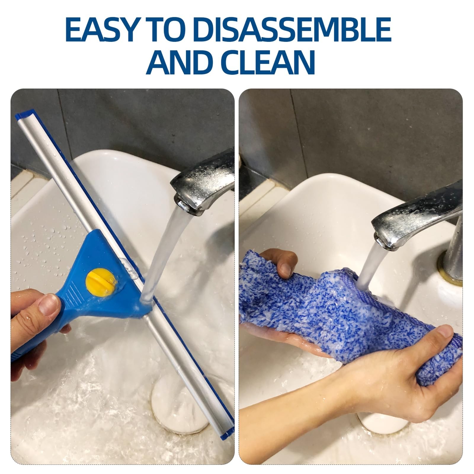 Professional Window Cleaning kit, 2-in-1 Window Squeegee with 122″ Extension …