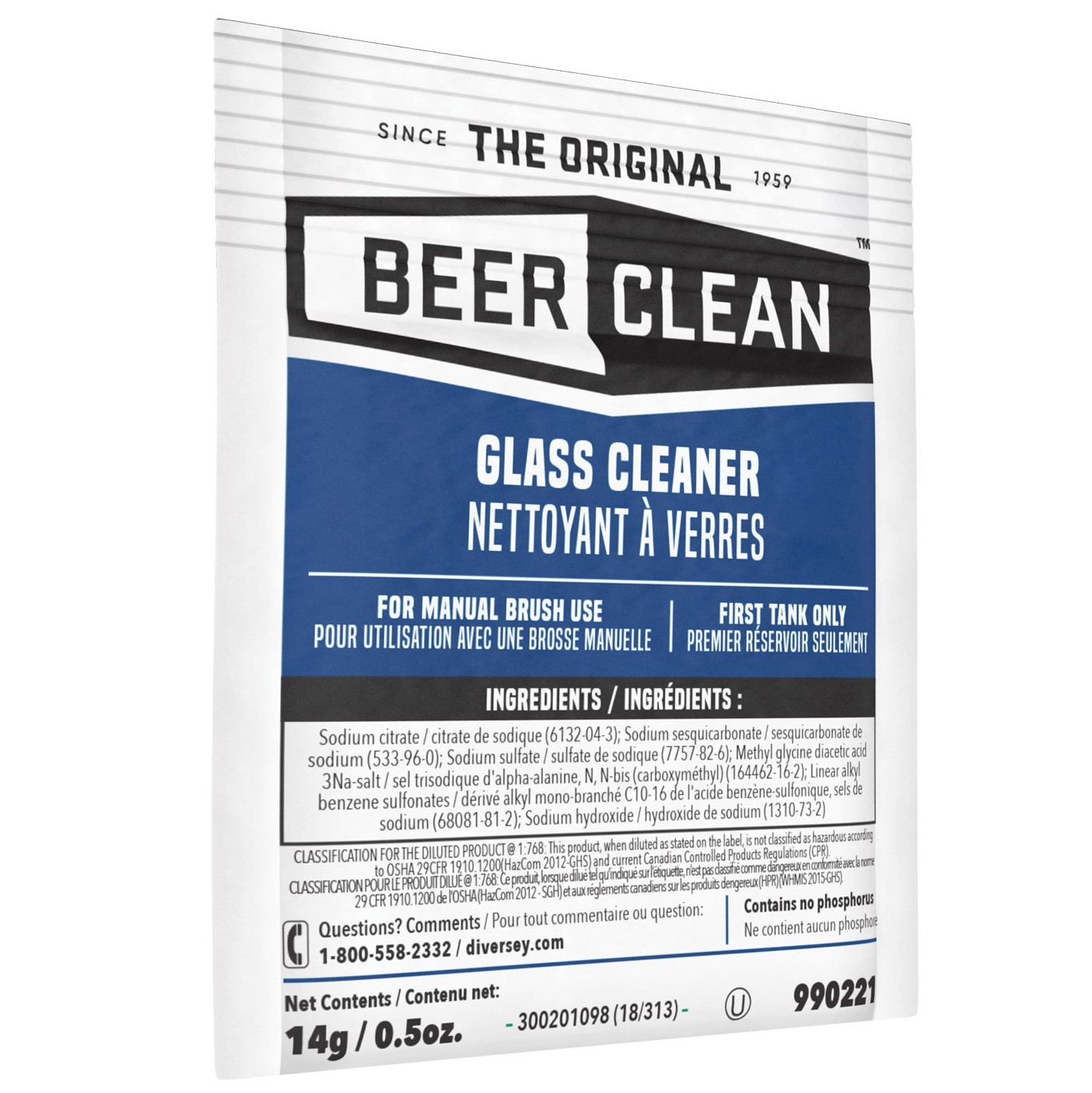 Sealed Air Beer Clean Manual Brush Beer Cleaner, 0.5 oz., Powder | 100 Pack/Case