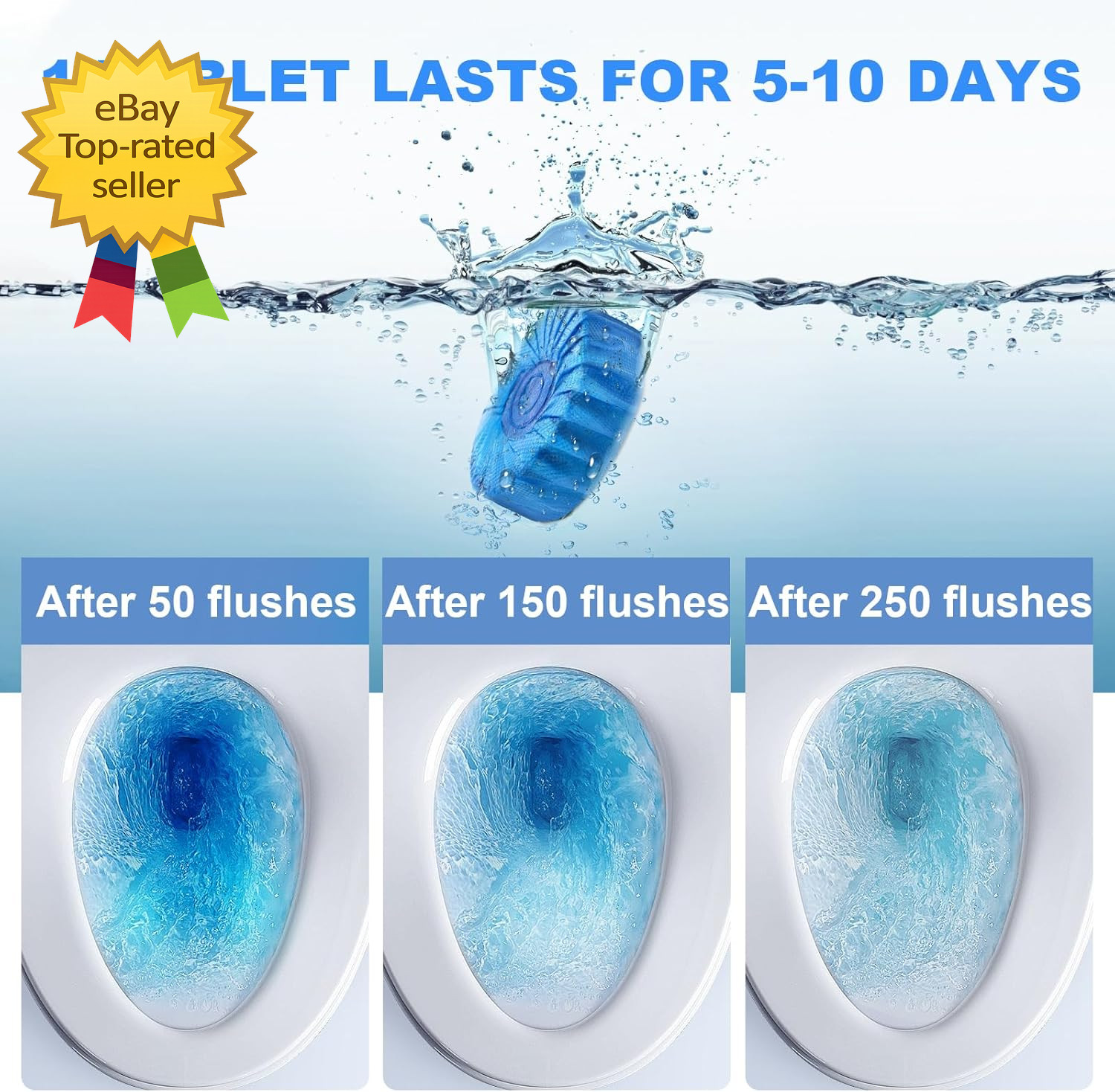 100 Pack Toilet Bowl Cleaner Tablets Long Lasting Bathroom Toilet Tank Cleaner