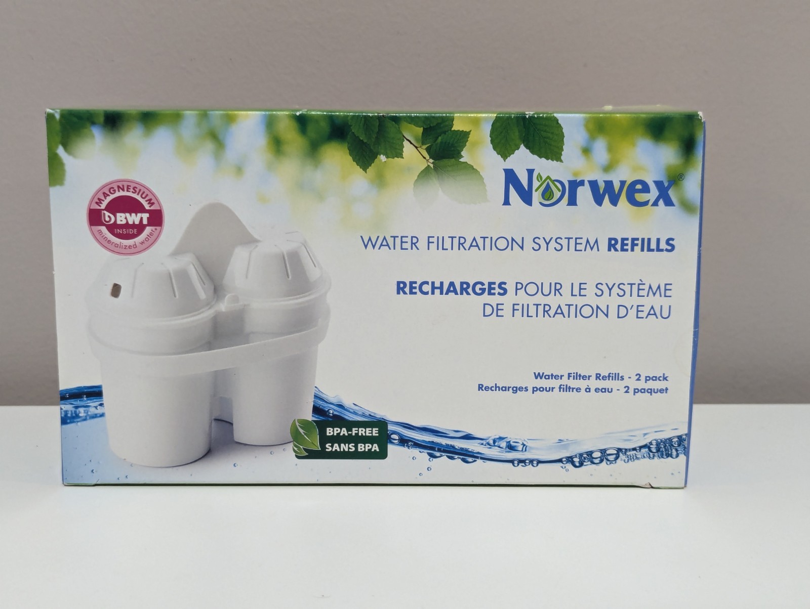 Norwex Water Filtration System Refills – 2 Pack Magnesium BWT BPA-Free Filters