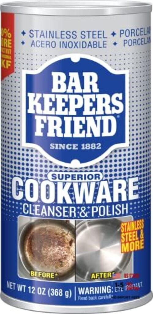 Bar Keeper’s Friend COOKWARE CLEANER/POLISH 12 oz Can (2 12 Ounce (Pack of 2)