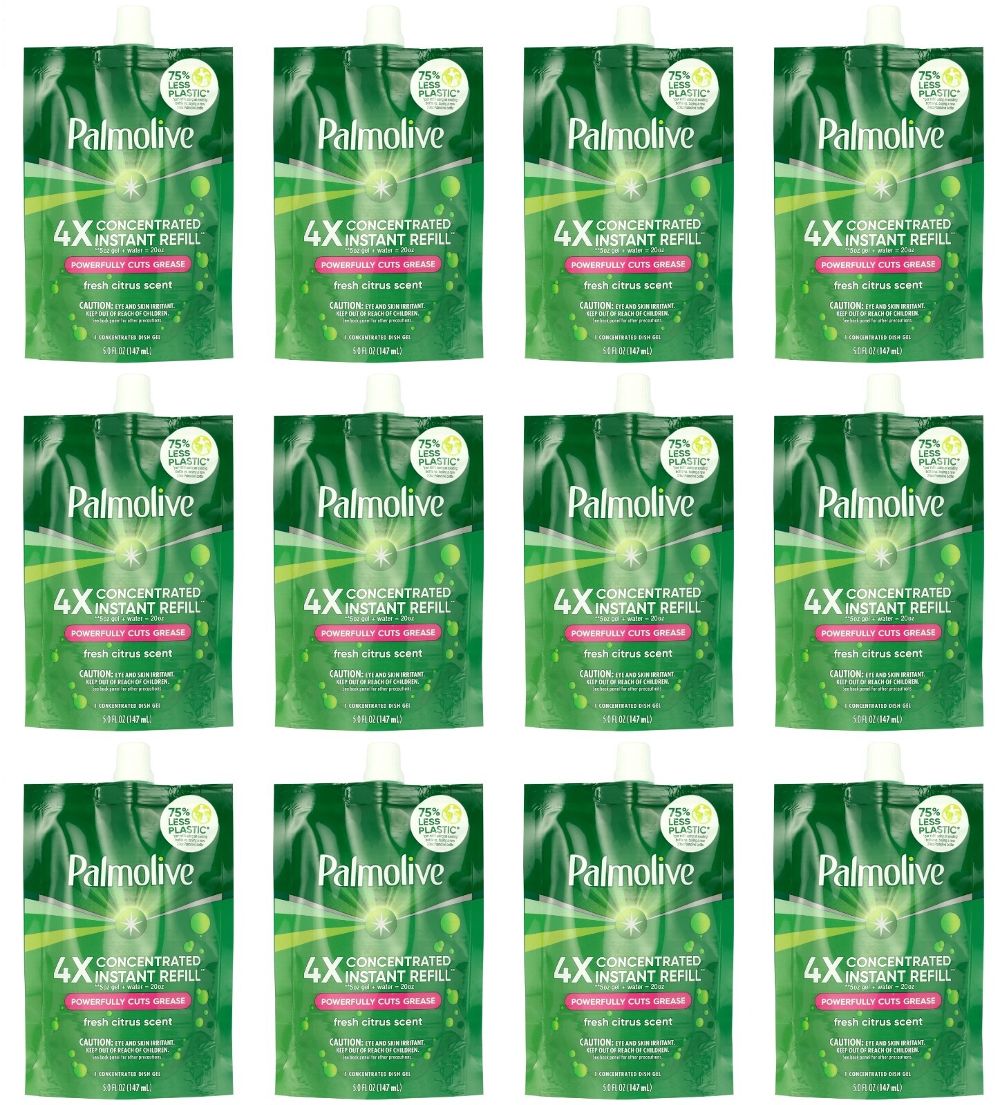 Liquid Dish Soap, Palmolive Concentrate Refill Pouch Original Floral -12 Pack
