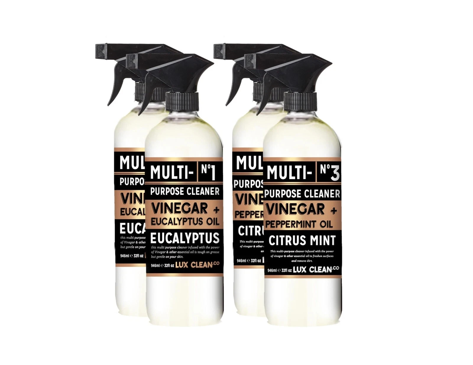 Lux Clean Multi-Purpose Cleaners, Vinegar with 32 Fl Oz (Pack of 4)