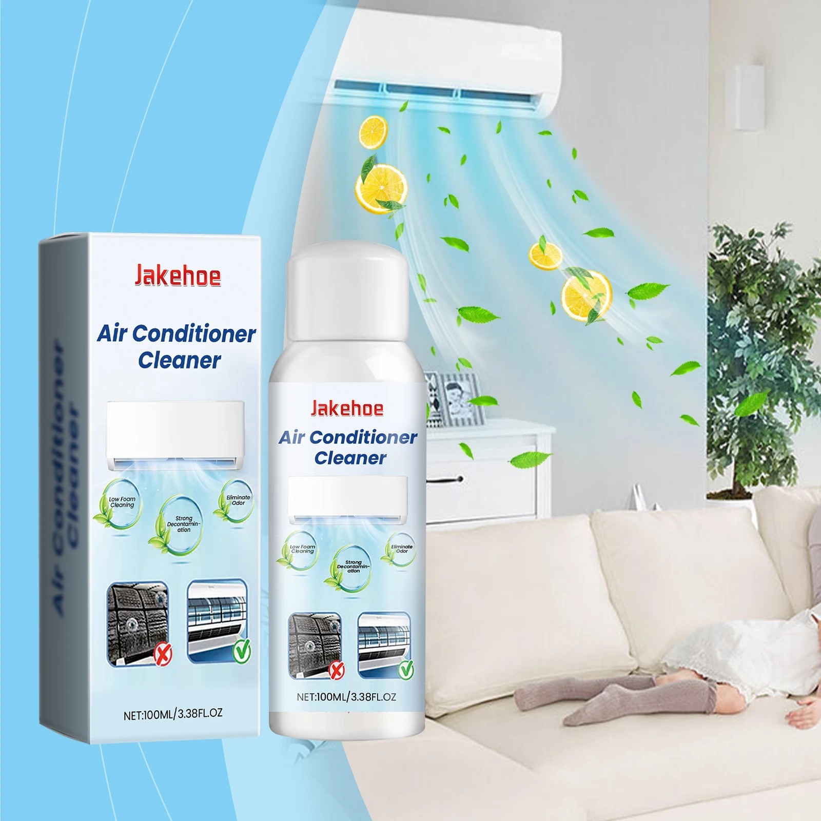 Foam-Type Air Conditioner Cleaner: Removes Dirt from Household Indoor Units