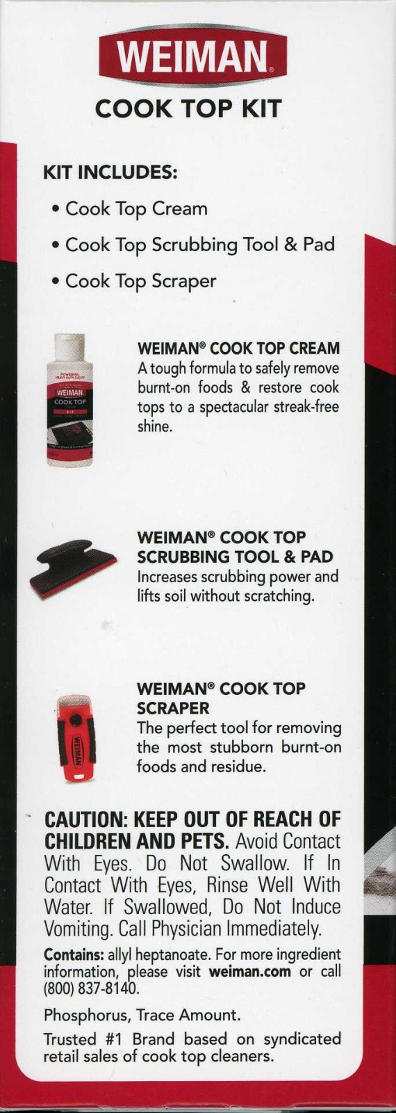 WEIMAN Complete COOK TOP CLEANING KIT Cleans & Shines ALL Glass Ceramic Cooktops