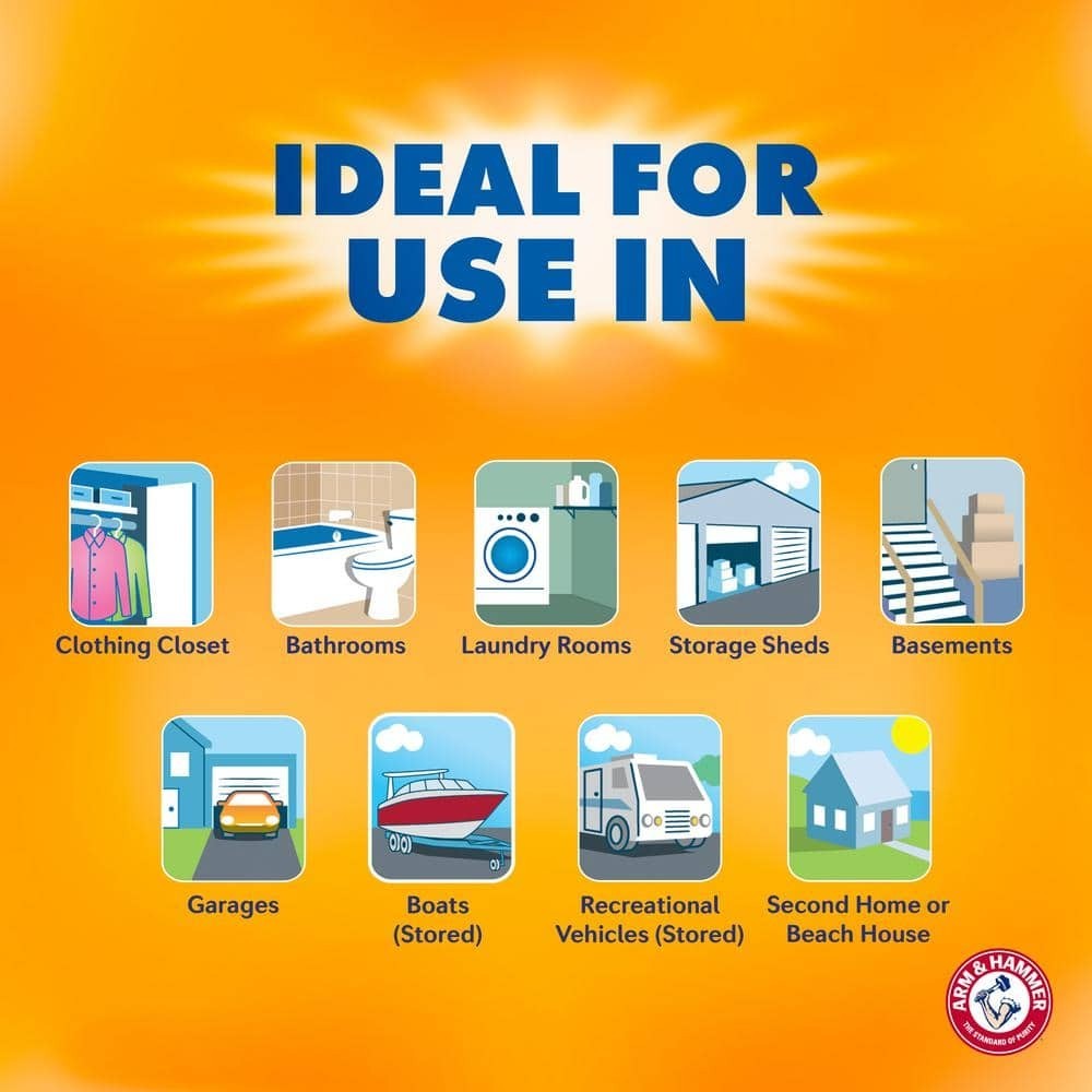 (3-Pack) 16 Oz. Moisture Absorber Odor Eliminator Hanging Bags Arm And Hammer