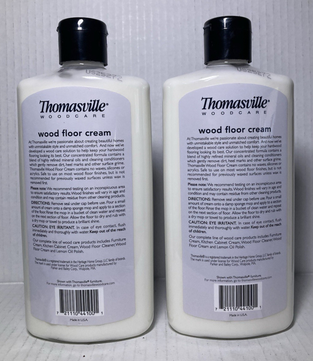 2 Pack Thomasville Wood Care Floor Cream 16 oz No Wax Silicone Discontinued