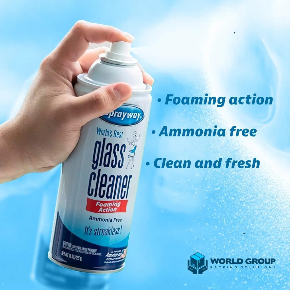 Glass Cleaner Foam, Foaming Action & Spray, 19Oz – 2 Pack – Clean Fresh Scent –