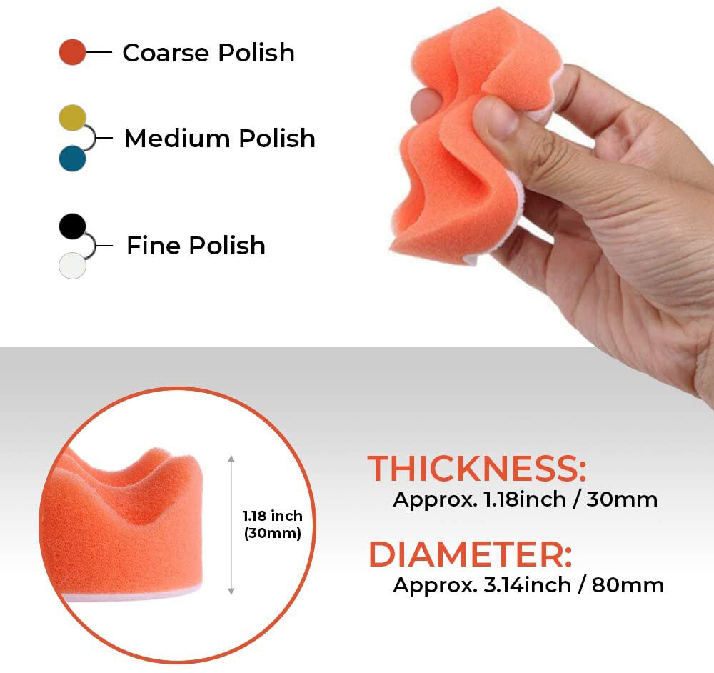 31PCS Foam Drill Polishing Pads Kit Car Hub Waxing Buffing Wheel Polisher 3/4/5″