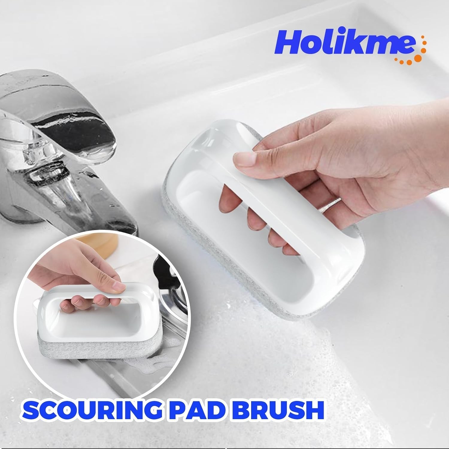 6 Pack Dish Brush with Handle Kitchen Cleaning Brush Set for Pot, Pan, Kitche…