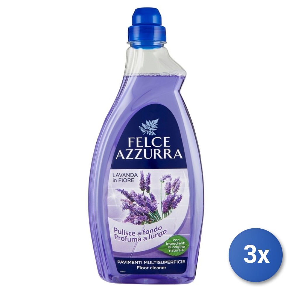 3X Felce Azzurra Floor Cleaner 1000 Ml Lavender