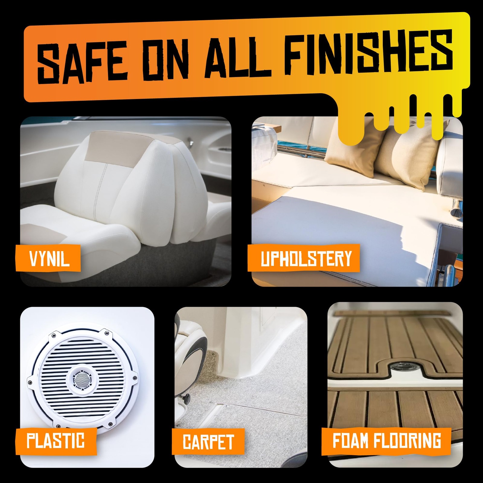 2in1 Interior Boat Cleaner & Protectant Spray | Vinyl Boat Seat Cleaner + Cerami