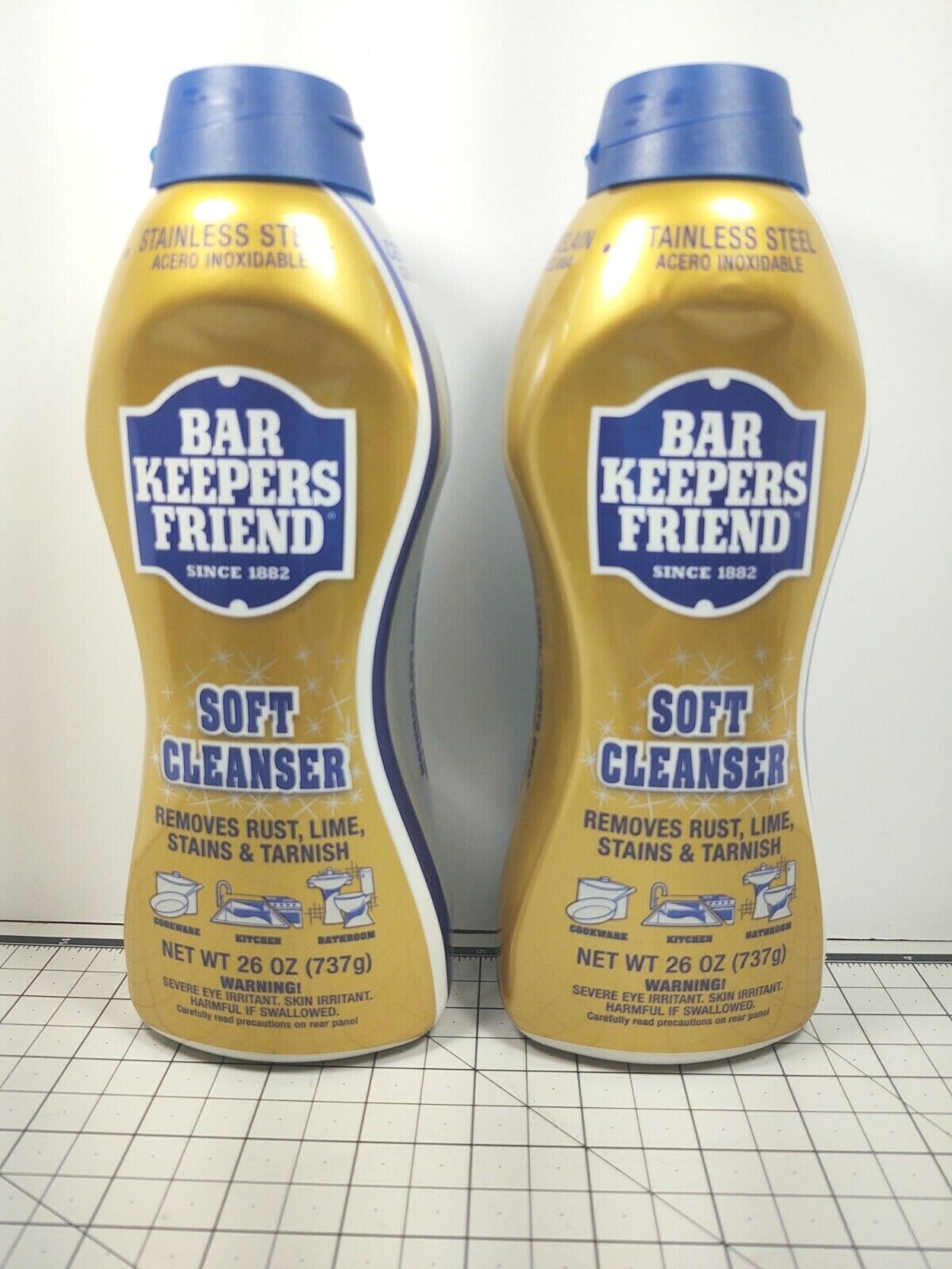2X Bar Keepers Friend Soft Cleanser 26oz Removes, Rust, Lime, Stains & Tarnish.