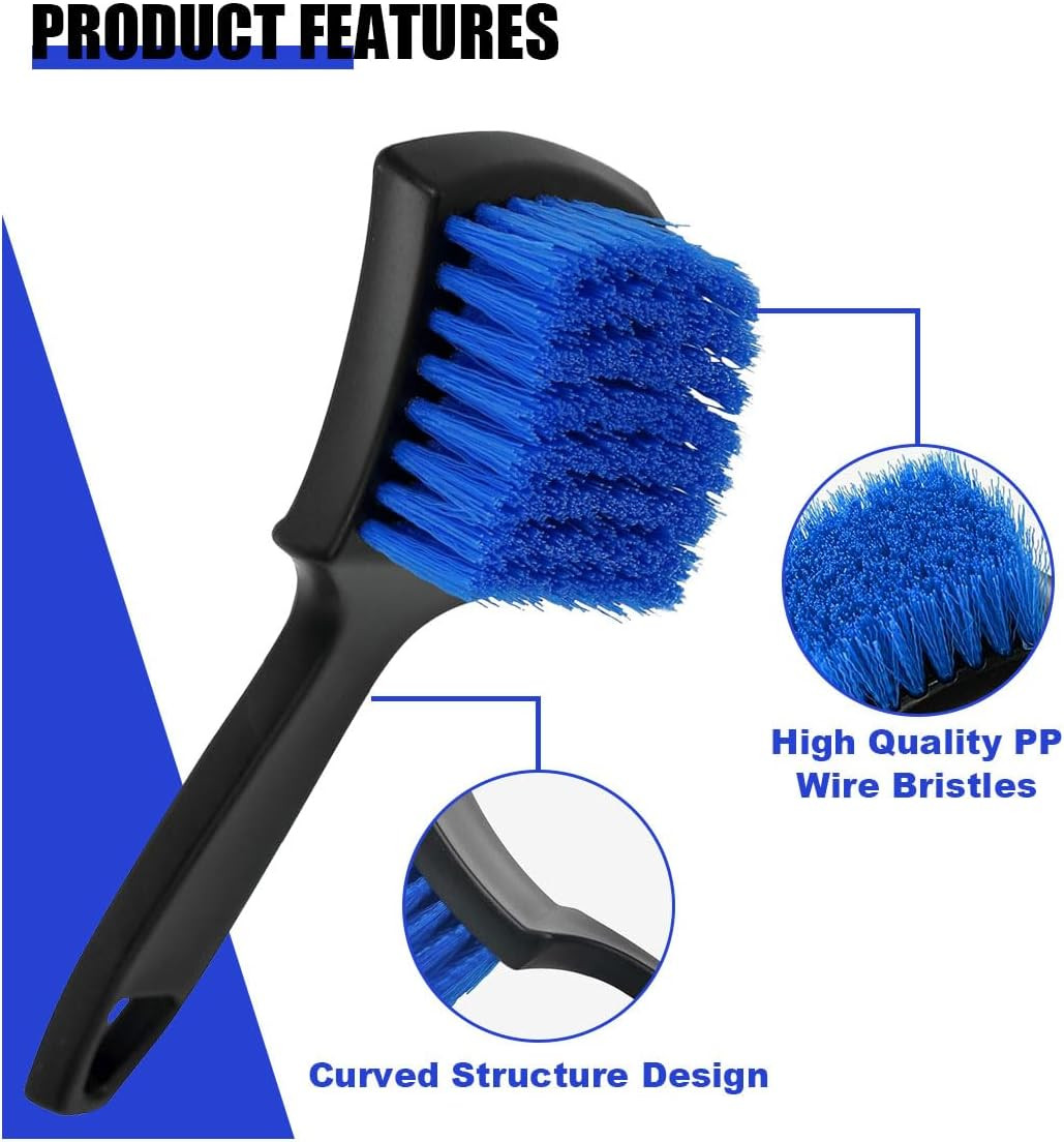 8.3×2.5 Inch Carpet Cleaning Brush, Scrub Brush for Floor Mats, Car Wheel Hub