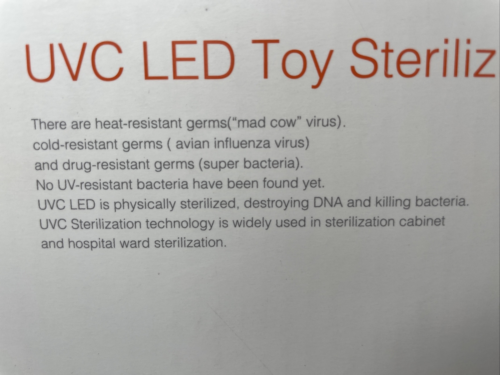 59S UVC LED Toy Sterilizing Bag Never Used Open Box