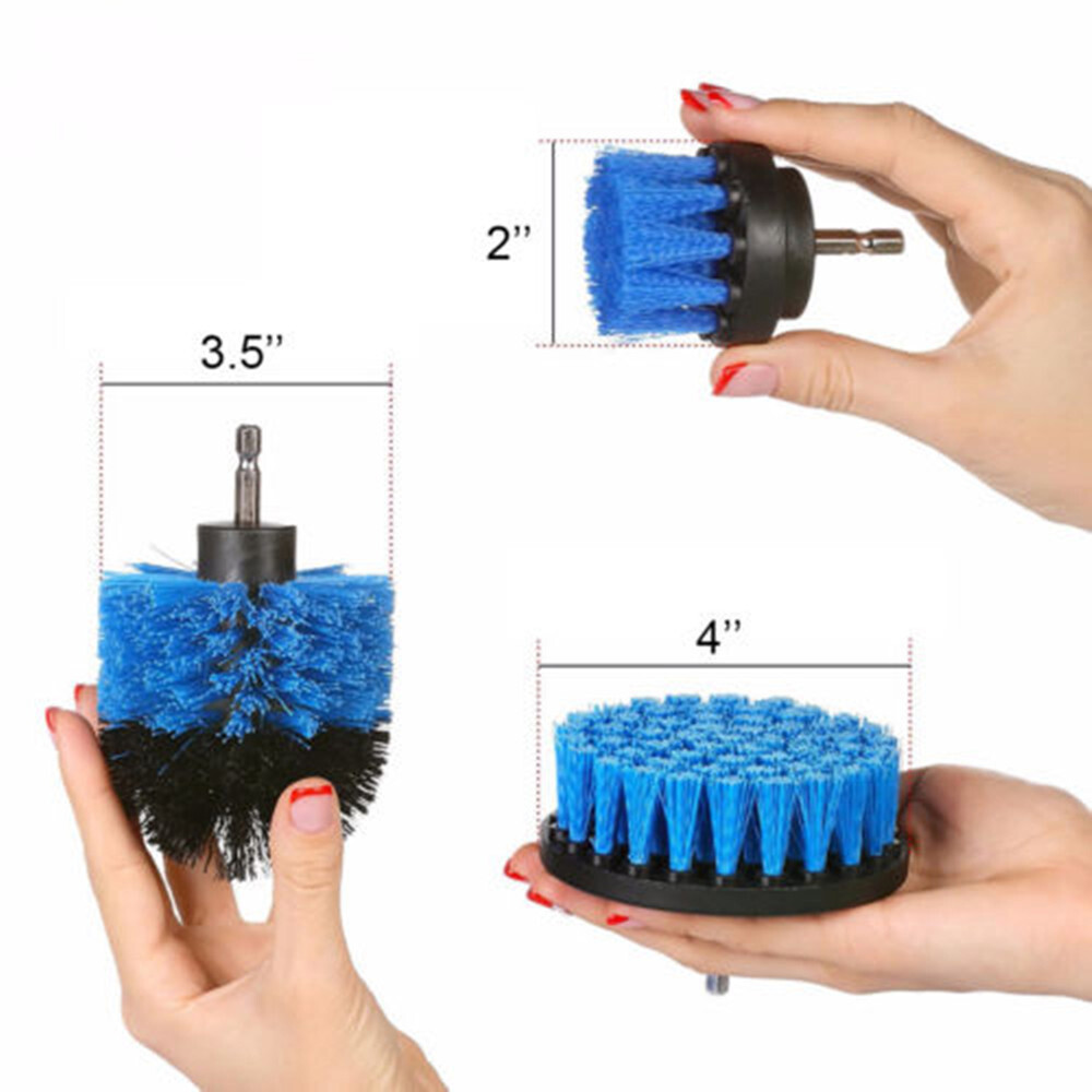 3pc Set Cleaning Drill Brush Kit Carpet Tile Power Scrubber Cleaner Attachment