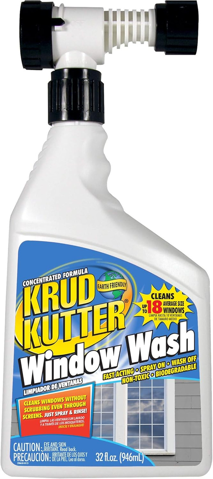 Krud Kutter Window Wash Cleaner, 32 Oz, Streak Free Glass Cleaner for Windows, M