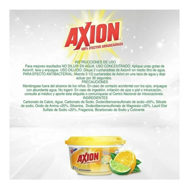 AXION LIME & LEMON Dish Washing Paste Detergent 425 g from Mexico