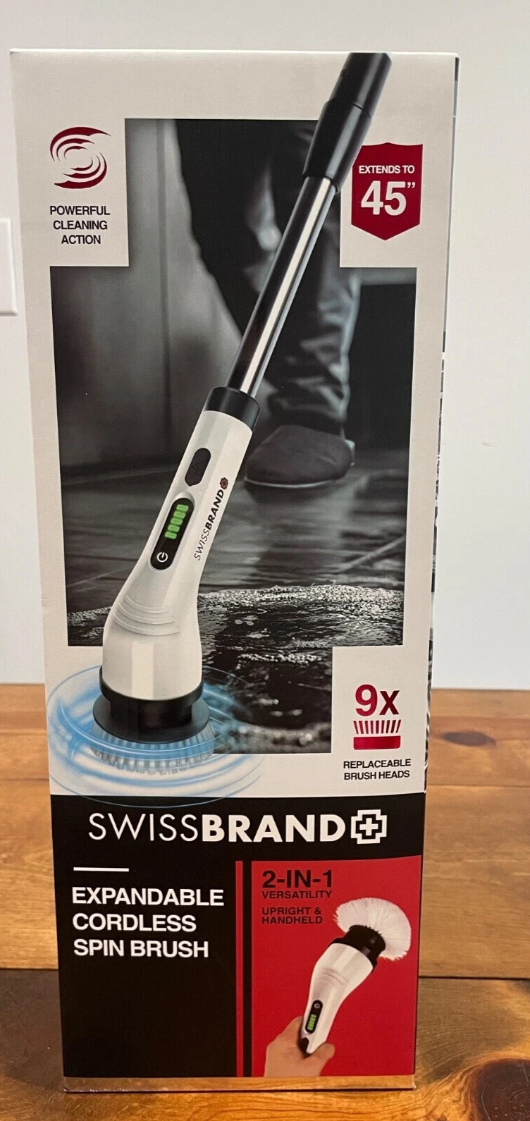 Swiss Brand Expandable Cordless Spin Brush; New in Box