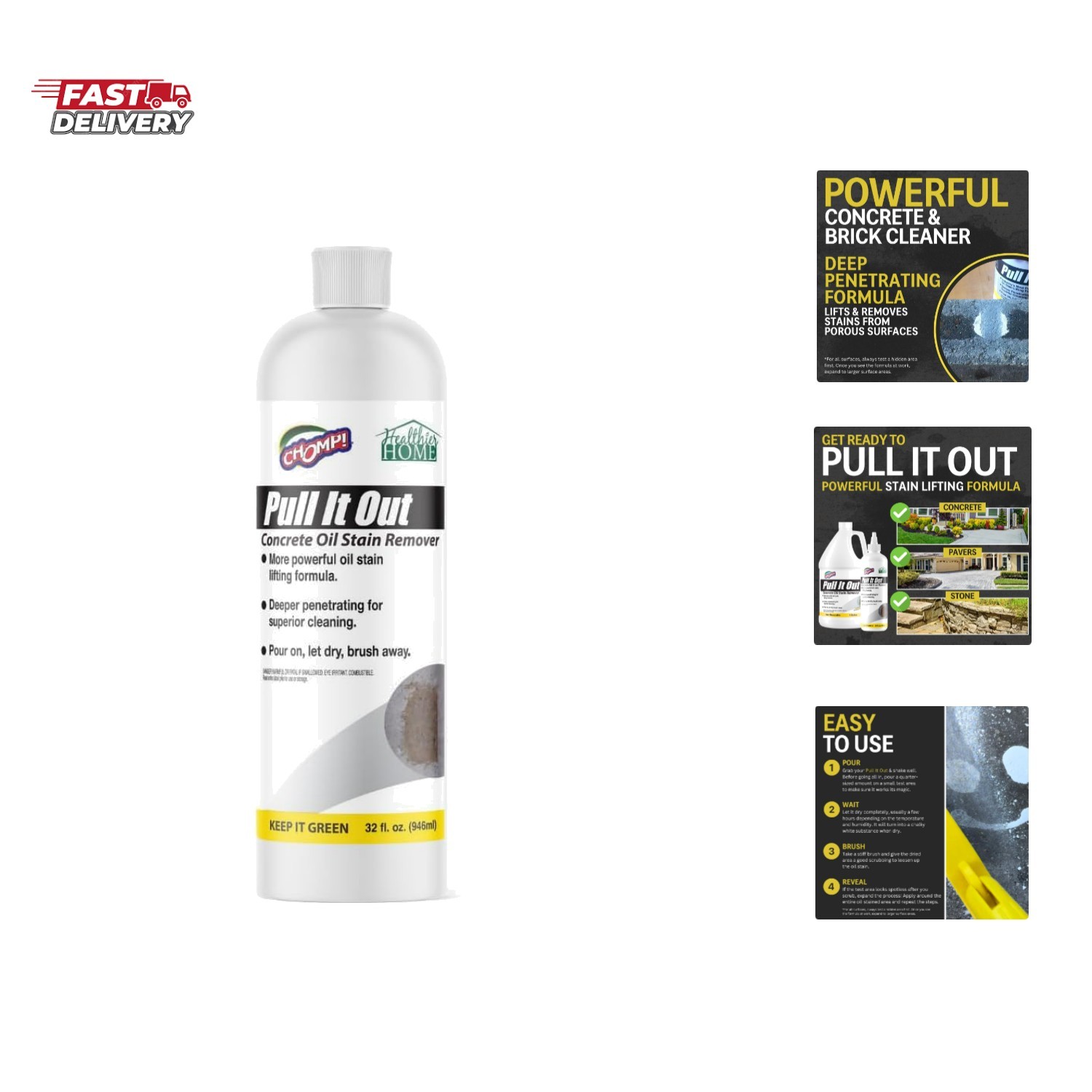 Concrete Oil Stain Remover: Pull It Out Removes and Cleans Oils, Greases from…