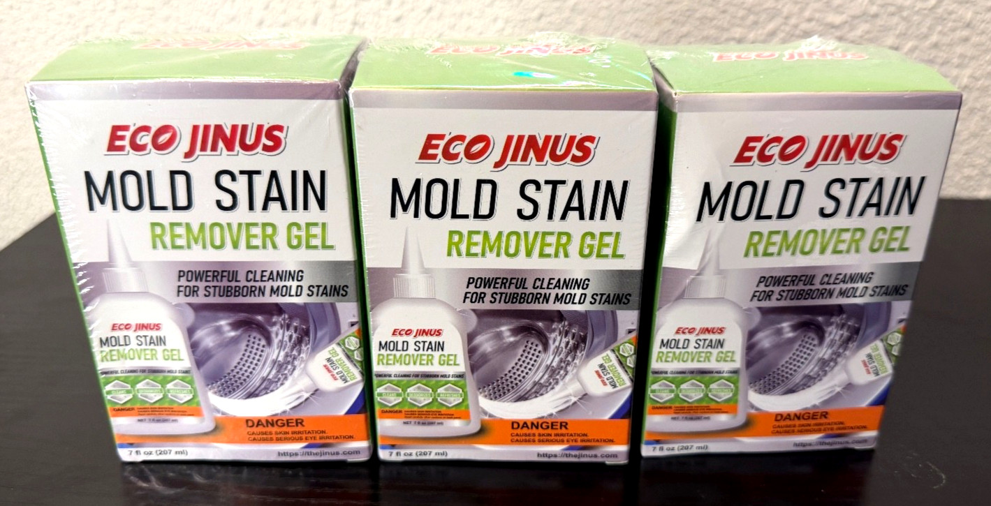 Eco Jinus Mold Stain Remover Gel 7oz , 3 Pack Washing Machine, Rubber Seals