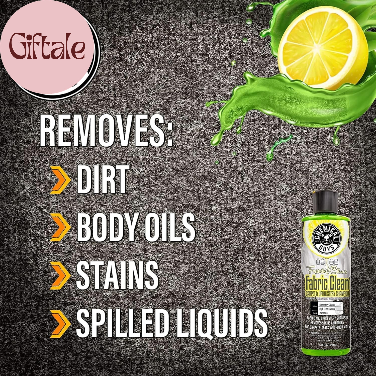 Foaming Citrus Fabric Clean Drill Brush Kit – High Foaming Stain and Odor Remove