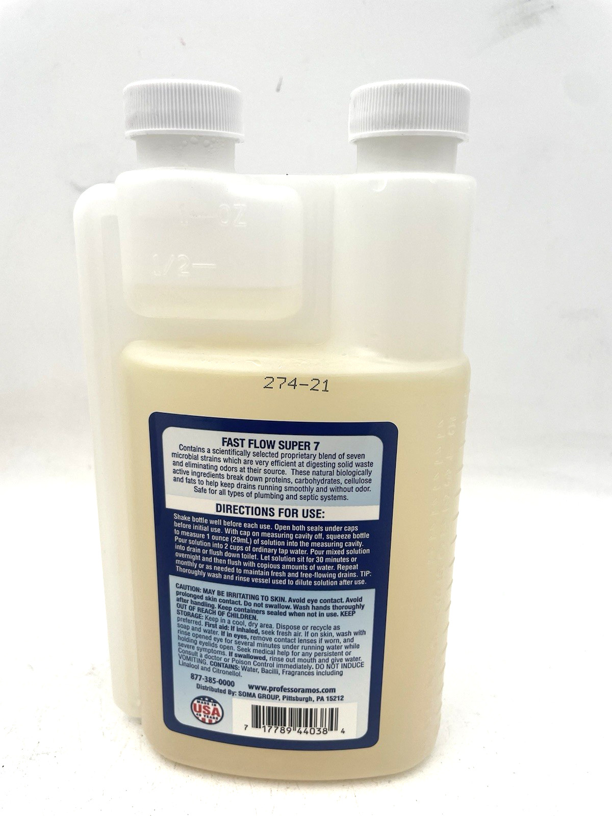Professor Amos Fast Flow Super7 Concentrated Drain Solution w/Microbes set 4