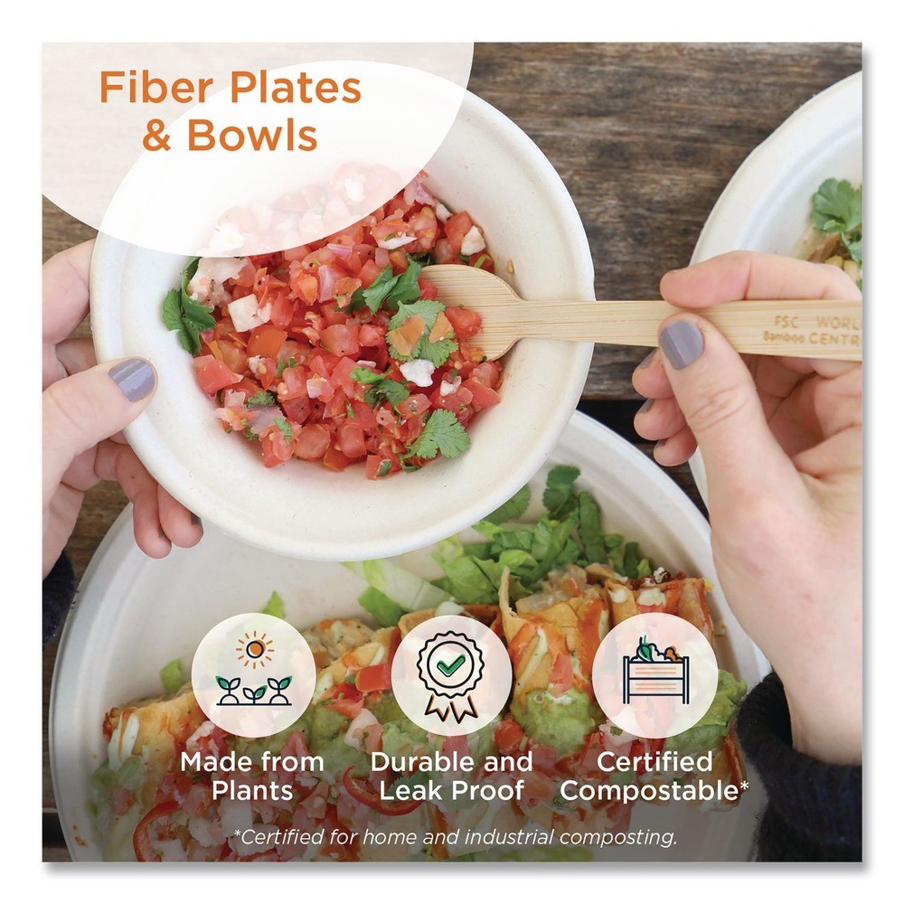 World Centric BOSCUBBLFP 32 oz Fiber Paper Burrito Bowls – Natural (300/CT) New