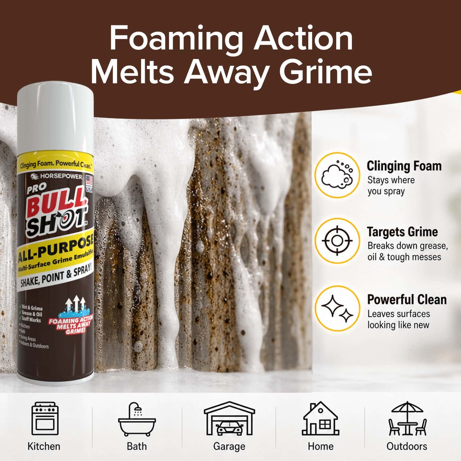 Bull Shot All-Purpose Professional Strength Foam Multi-Surface Dirt & Grime