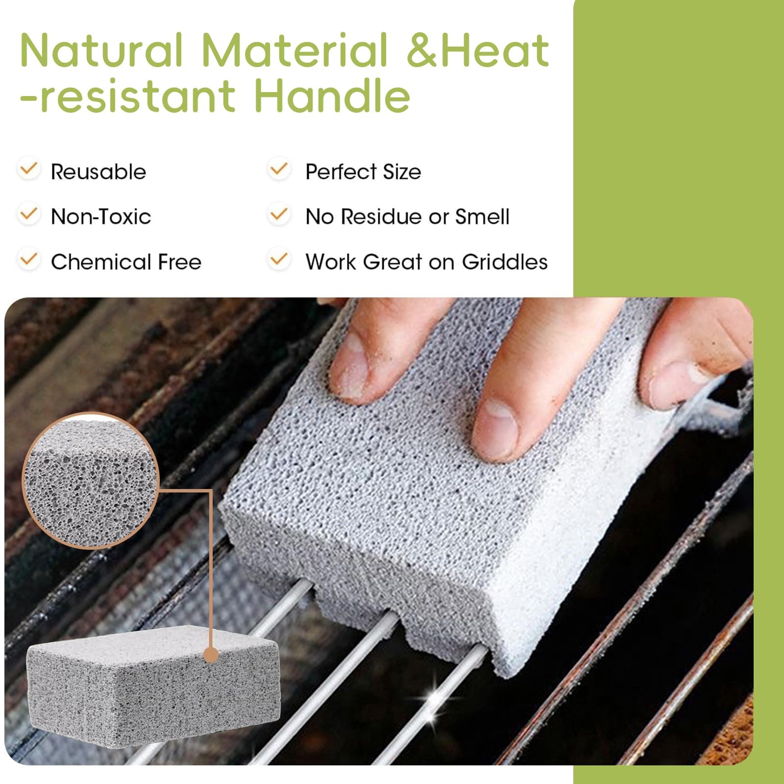 8-Pack Natural Pumice Cleaning Stones Pumice Stone for Cleaning Non-Scratch G…