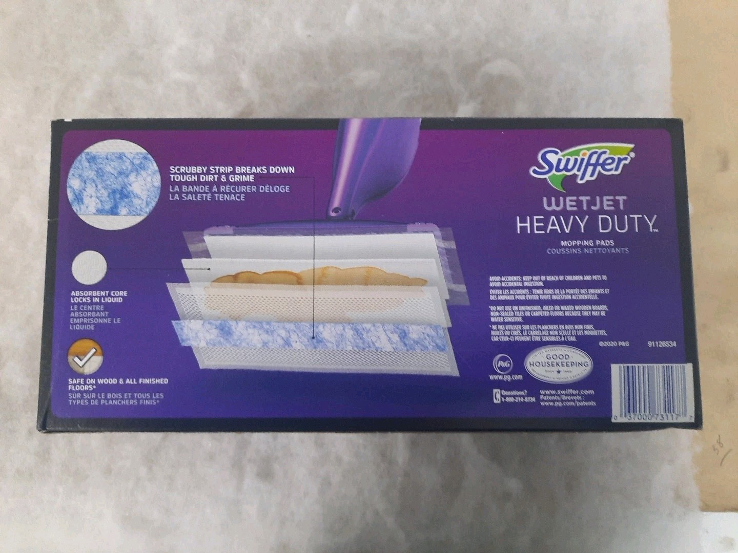 Swiffer Wet Jet Mopping Pads Refill Scrubby Strip 12 Count Lock-away