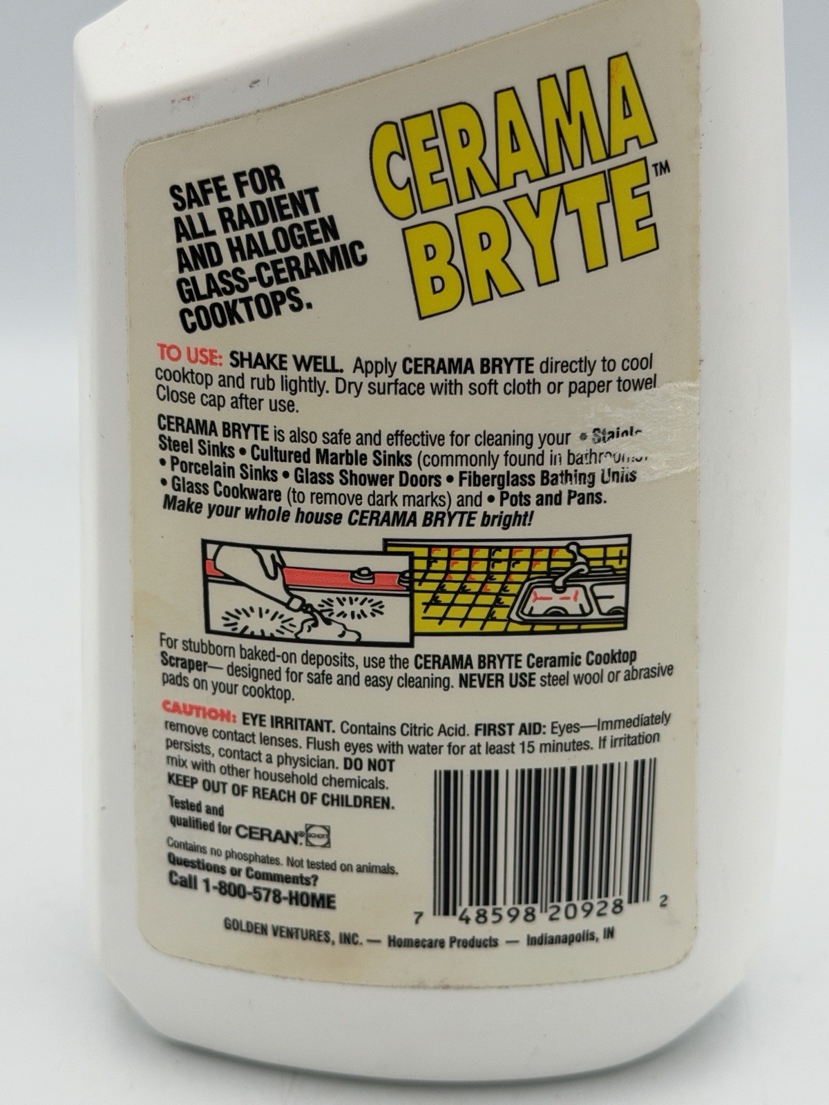 NOS Vtg 2000’s Cerama Bryte Cooktop & Stove Top Cleaner Glass-28 OZ Prop