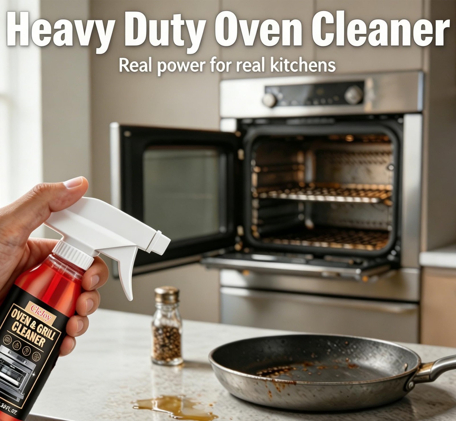 2-Pack Oven Cleaner Heavy Duty – Foam Spray for Kitchen Grease, Stovetop, Gri…