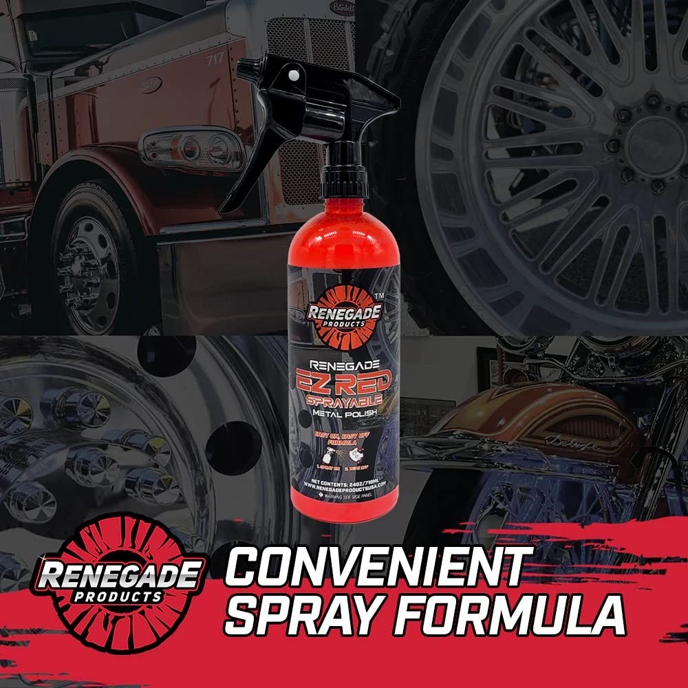 EZ Red Sprayable Metal Polish & Cleaner for Chrome, Aluminum, Stainless Steel