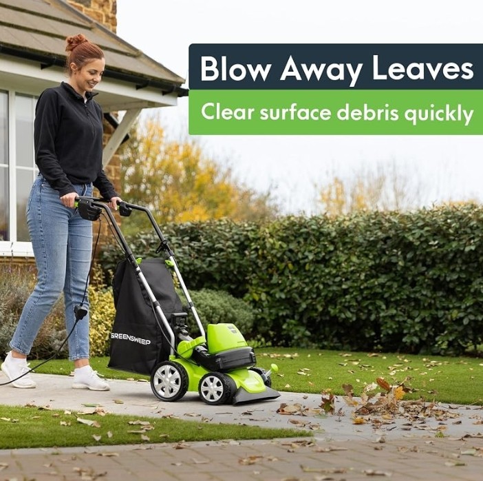 GreenSweep Vac & Blow Compact 3 In 1 Vacuum, Blower & Mulcher For Small Yards