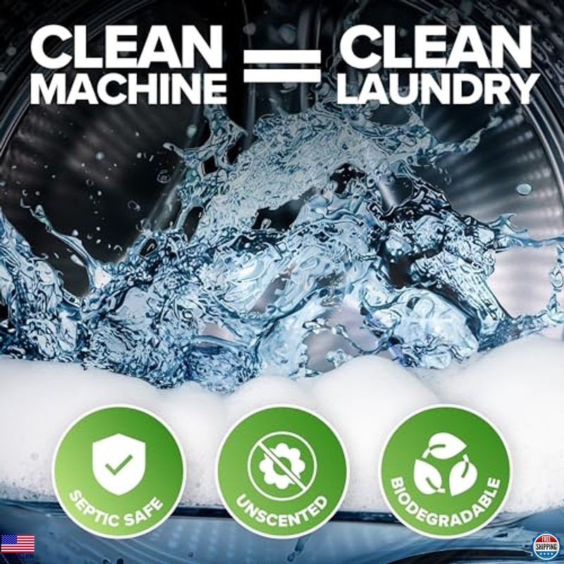 Heavy Duty Washing Machine Cleaner – 12 XL Deep Cleaning Tablets, 1 Year Supply