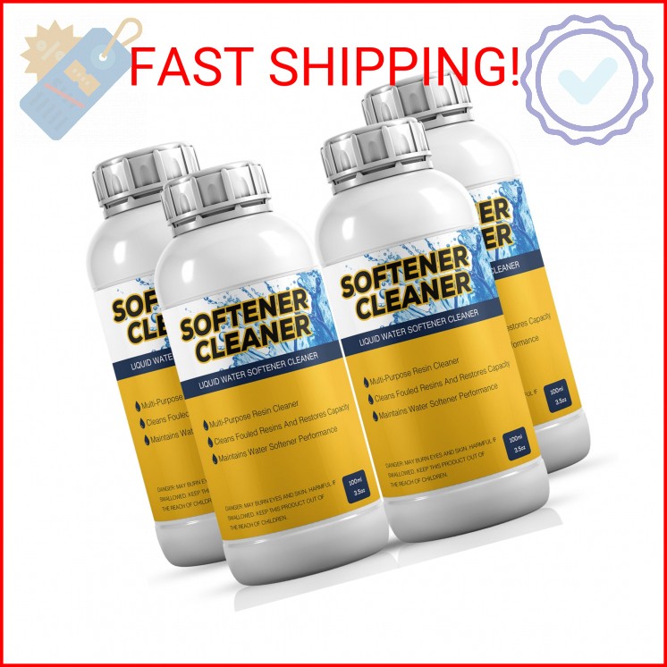 4-Pack Liquid Water Softener Cleaner, Water Softener Cleaner Solution
