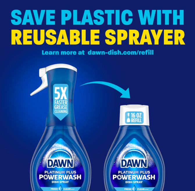 Dawn Platinum Powerwash Dish Spray, Dish Soap, Fresh Scent, 16 Fl Oz