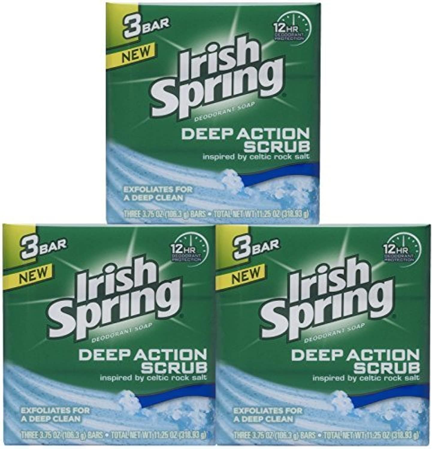 Deep Action Smoothening,Moisturizing,Exfoliating Scrub Bar Soap 3 Pack