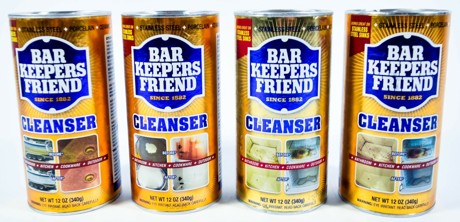 4 Bar Keepers Friend Cleanser Powder 12 oz Cleaning Kitchen Bathroom