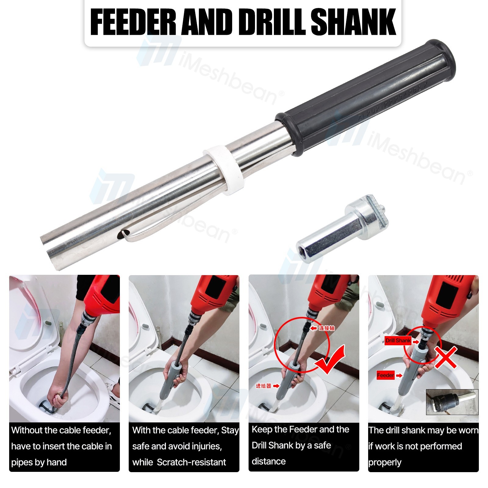 39.4′-65′ Drain Cleaner Auger Cable Replacement Snake Pipe Sewer Wire Snake Spri