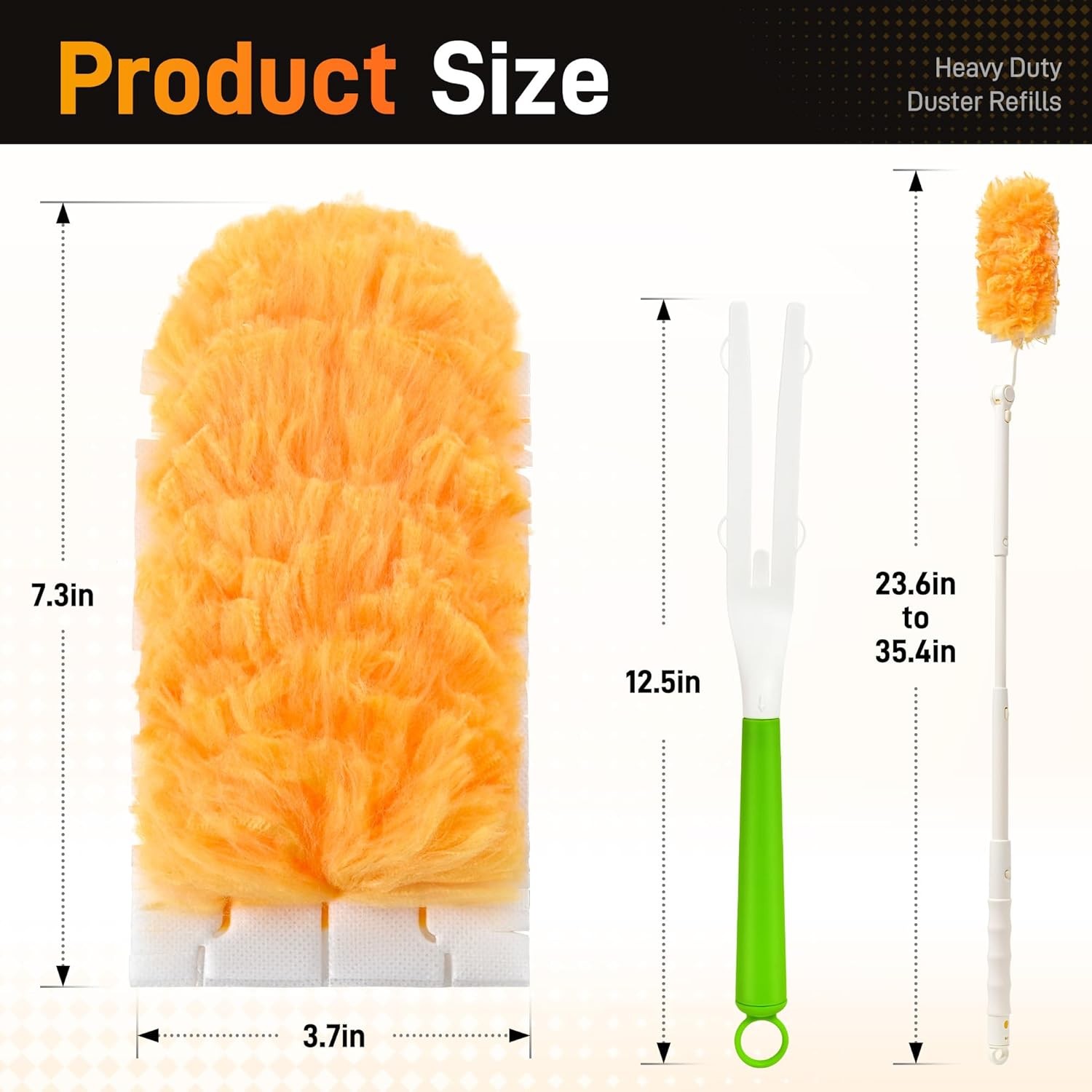 30 Swiffer Compatible Duster Refills with Handle & Extension 360 Dust Cleaner