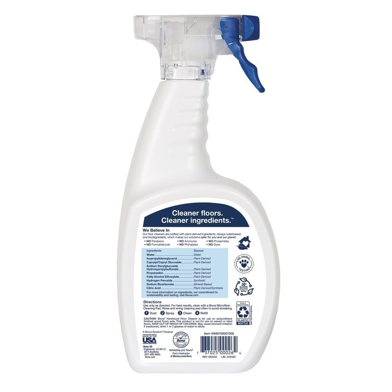 Hardwood Floor Cleaner Unscented pH Neutral Biodegradable Safe Pets Eco-Friendly