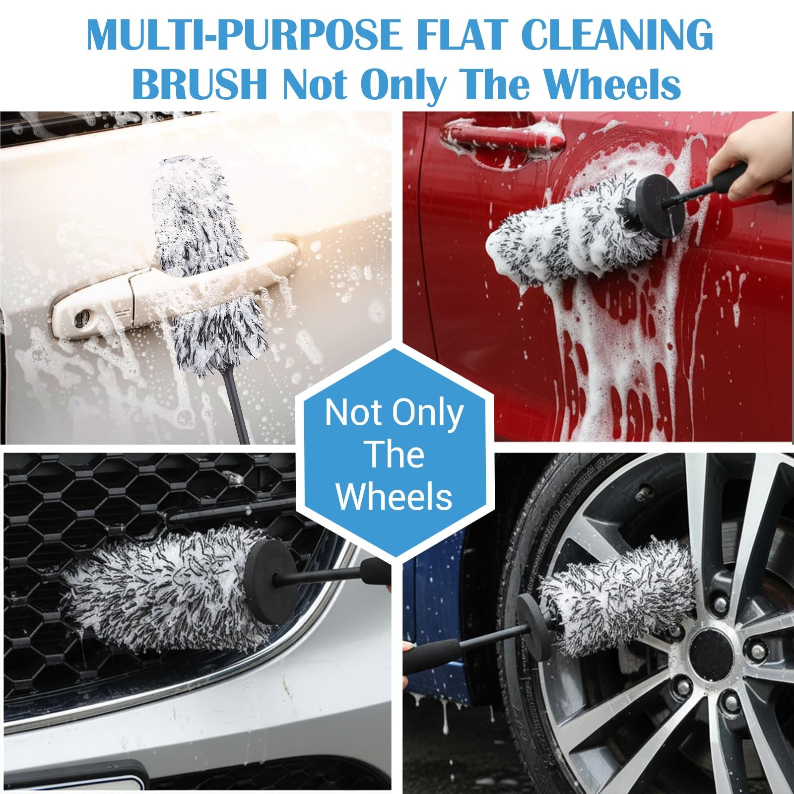7PCS Car Wheel Tire Brush Set Soft Bristle Rim Cleaning Detailing Kit NEW!!!