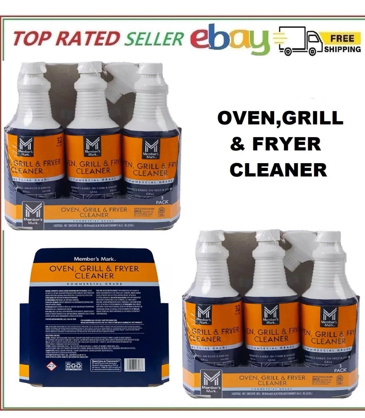 6 PACK – Member’s Mark Commercial Oven, Grill and Fryer Cleaner (32 oz.)