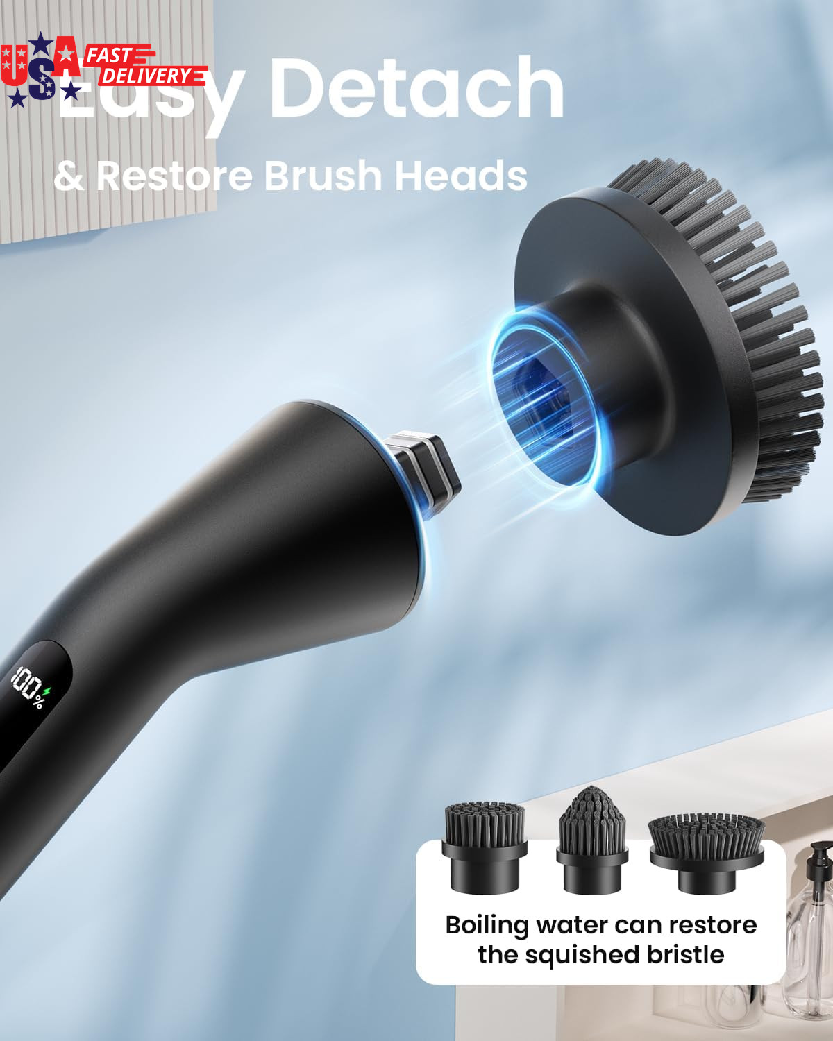 Electric Spin Scrubber, 2026 Upgraded Cordless Cleaning Brush Bathroom Scrubber,