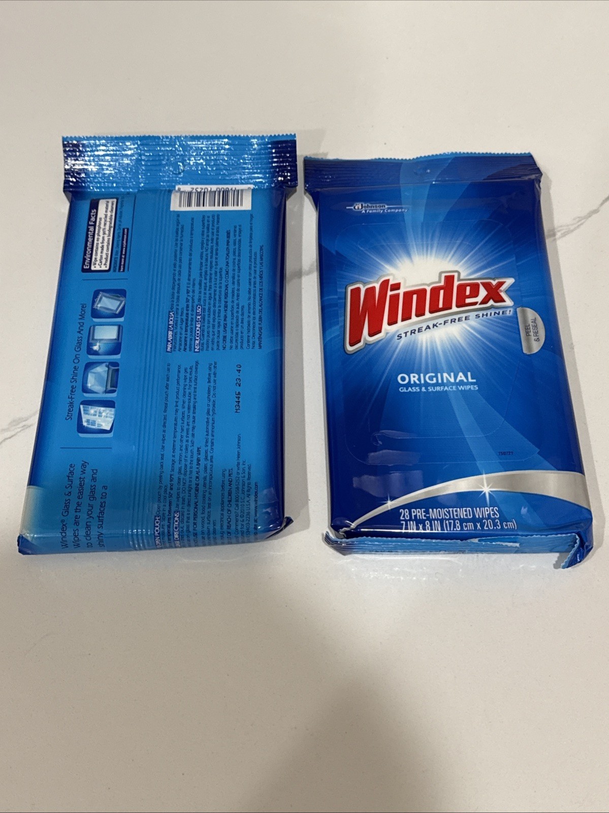 Windex Original Glass & Multi surface Wipes 28 Pk (each) Lot of 2