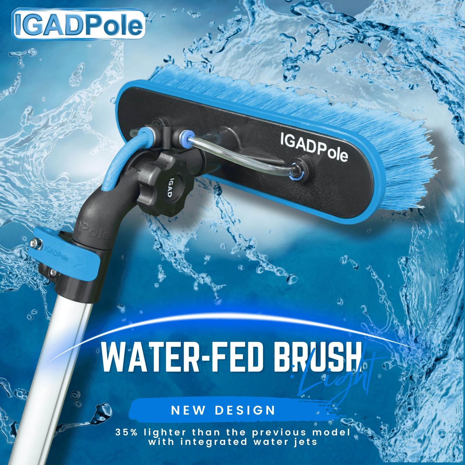 IGADPole 24 FT Water-Fed Washing Kit with Soap-Dispenser, Brush, 10″ Squeegee…