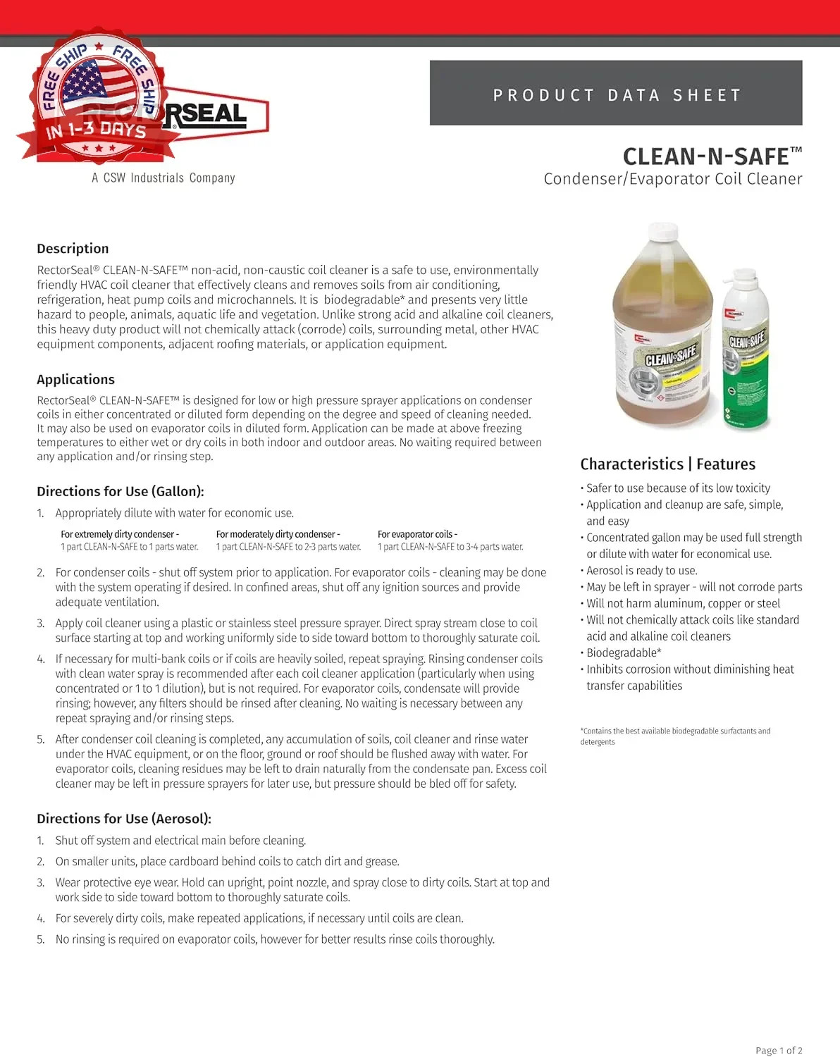 Non-Acid Coil Cleaner Aerosol Spray Deep Cleaning Foam 20 oz for HVAC Cleaning