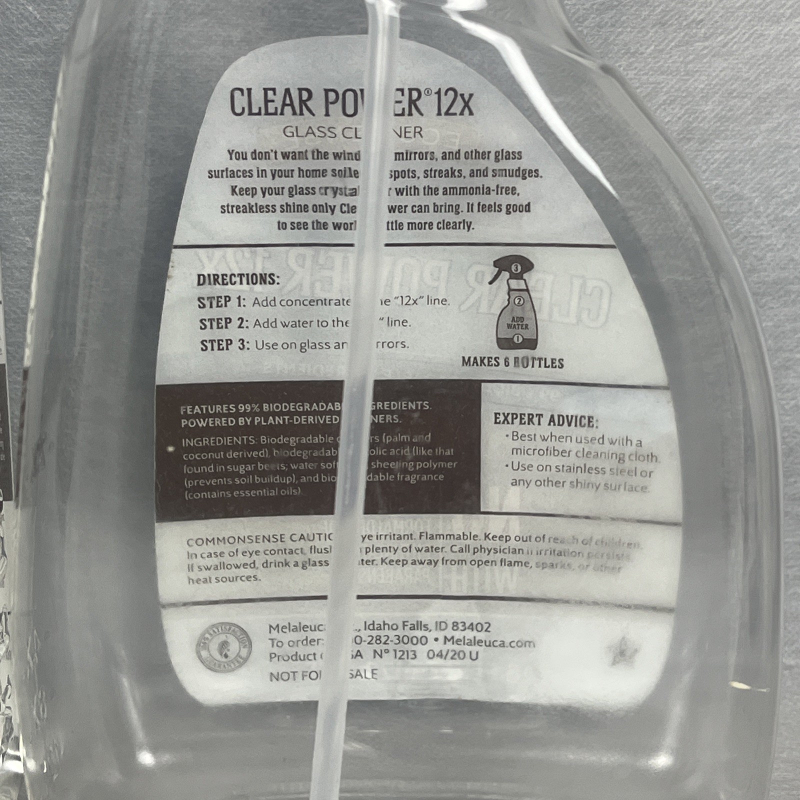 Melaleuca EcoSense Clear Power 12x Concentrated Glass Cleaner 8 Oz New + Sprayer